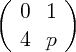 (        )
   0   1
   4   p
